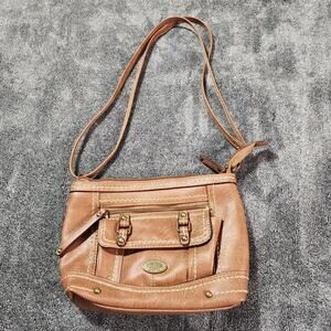 B.O.C. small brown leather handbag crossbody purse G